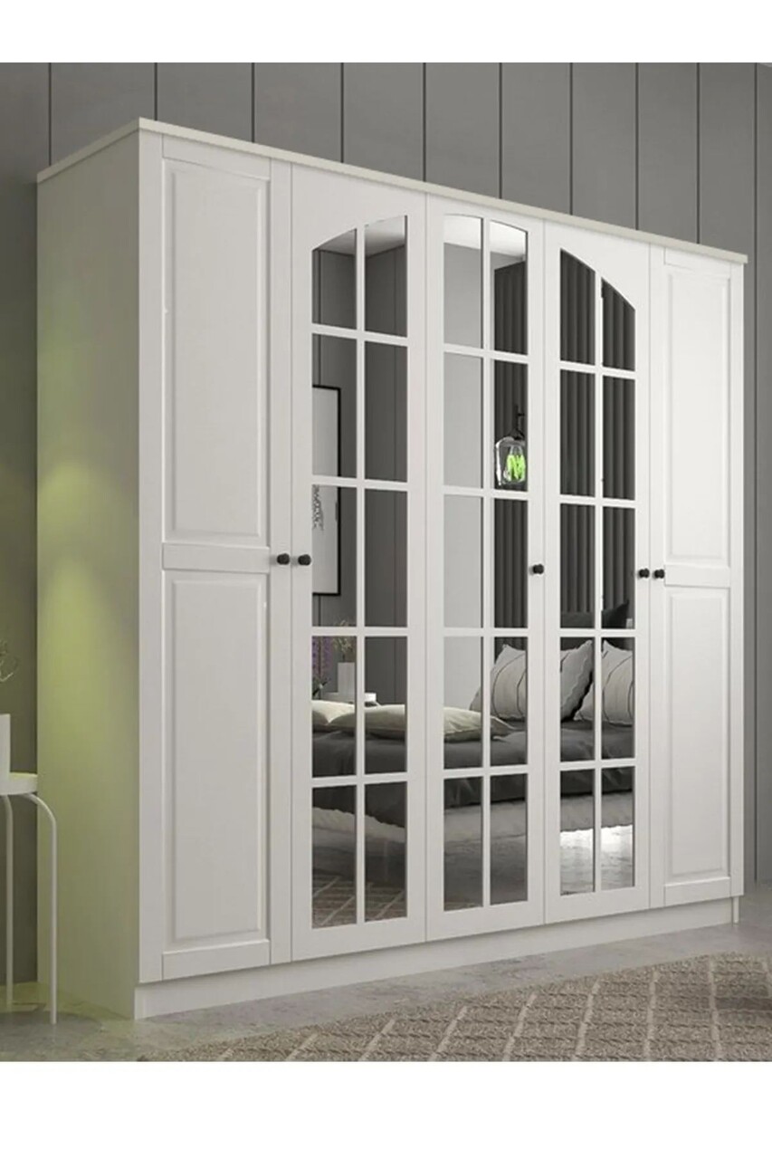 Dulap pentru haine, Hanah Home, Rb-017, 175x210x52 cm, Alb mat - imagine 7
